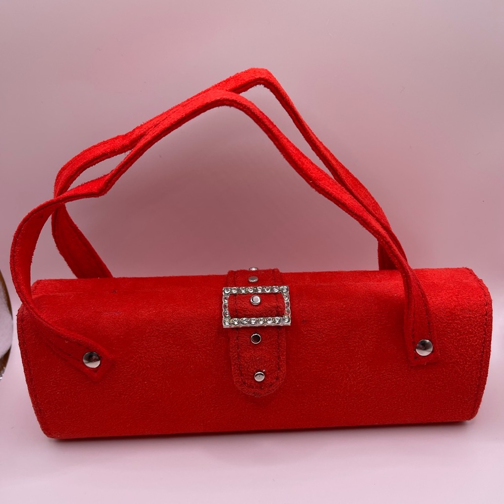 Vintage red suede mini bag
